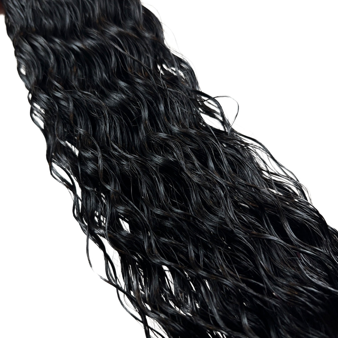 Side View of Raw Indian Curly Hair Bundle