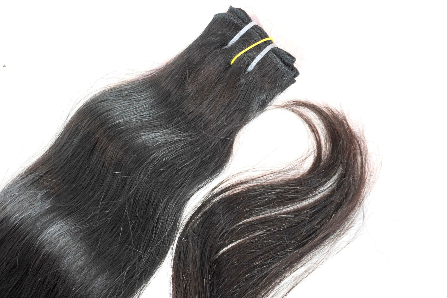 Close-up Texture of Raw Indian Straight Hair Bundle