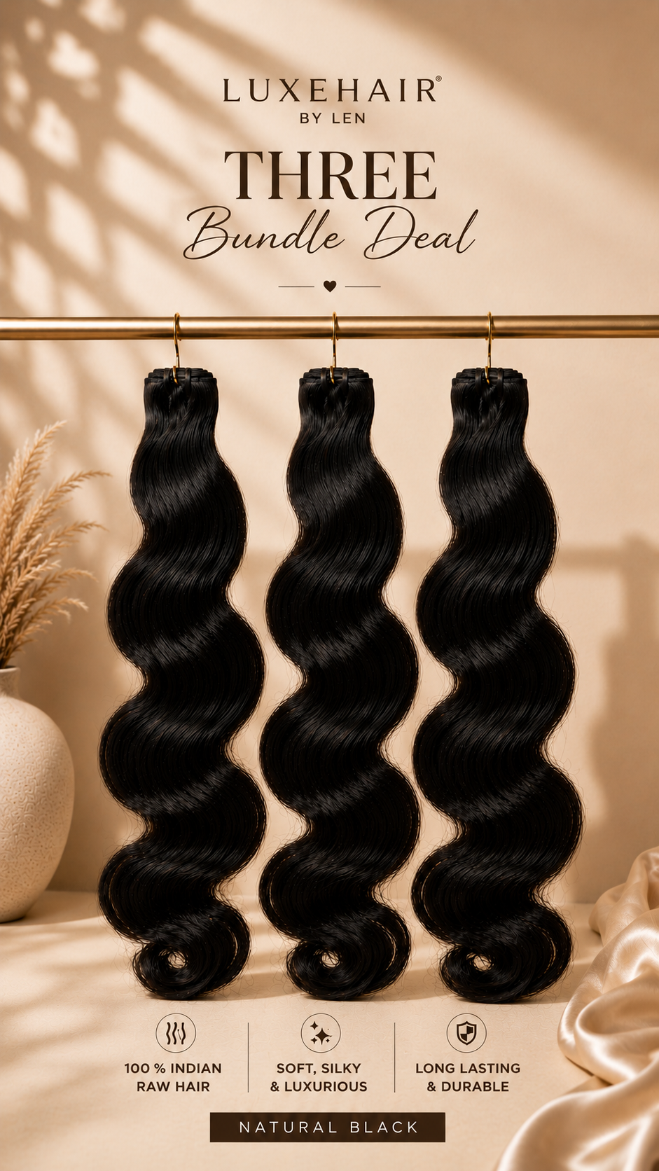 3 Bundle Deals Raw Indian Hair Extensions