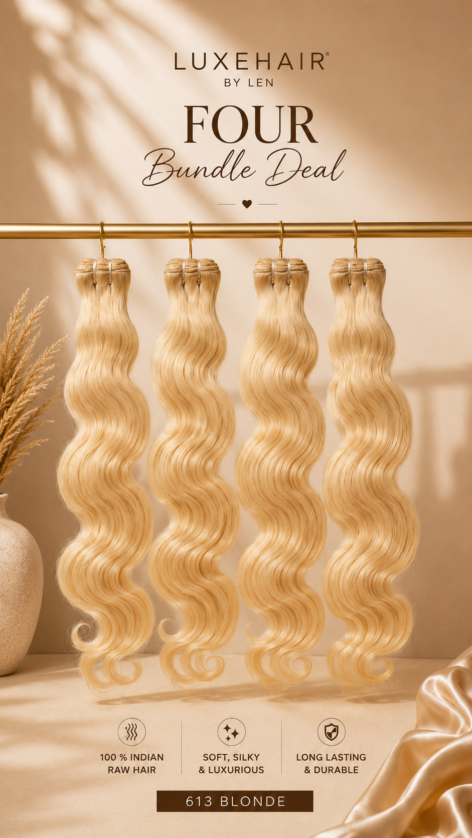 4 Bundle Deals Raw Indian Hair Extensions