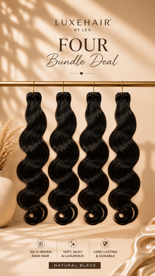 4 Bundle Deals Raw Indian Hair Extensions